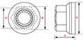 Dimensions of Disc-Lock™ Wedge Locking Nuts